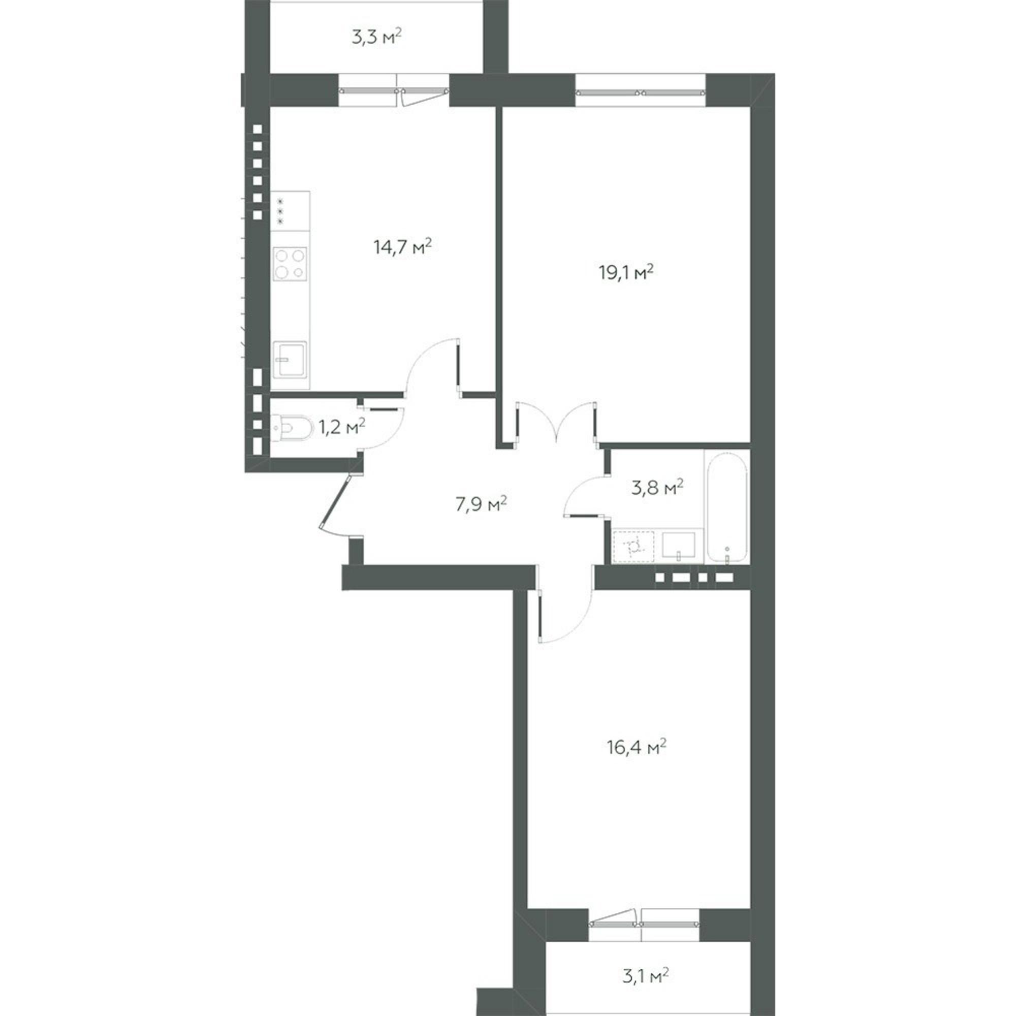 Купить квартиру за 5 560 000 рублей на улица Строителей, 11