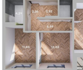 2-комн, 63кв м, этаж 1/10 Итальянский бульвар, 2