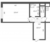 1-комн, 36кв м, этаж 3/3 Демократическая улица, 188