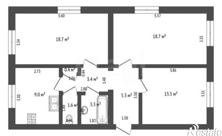 3-комн квартира Самара, улица Ивана Булкина, 88