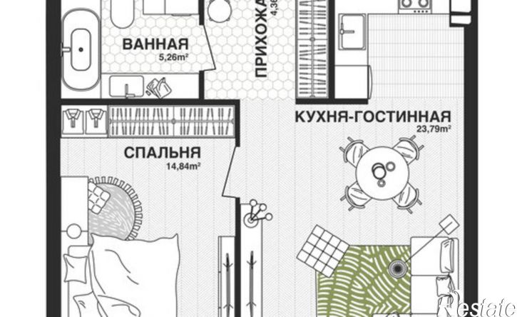 1-комн квартира в новом доме Самара, Парковый переулок