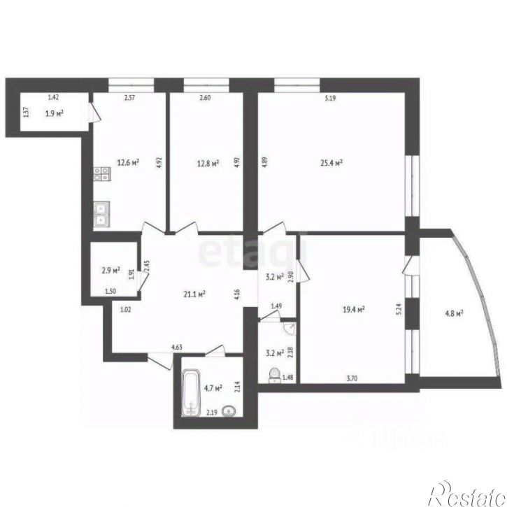 3-комн квартира улица Автостроителей, 84А,  д. 84А