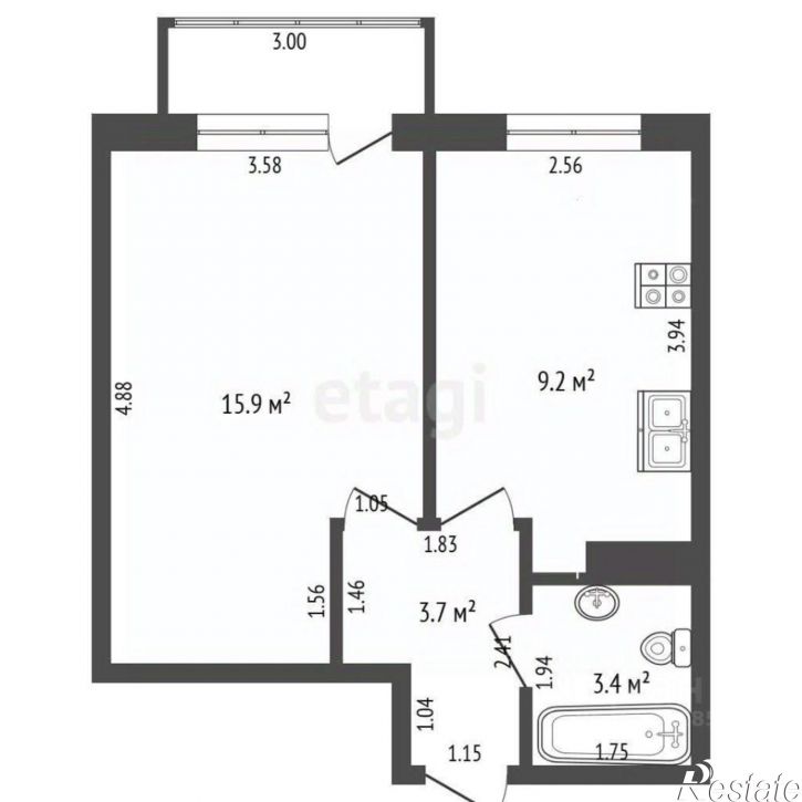 1-комн квартира ул Комсомольская, 210,  д. 210