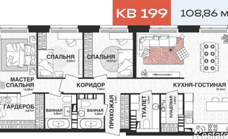3-комн квартира в новом доме Самара, Парковый переулок