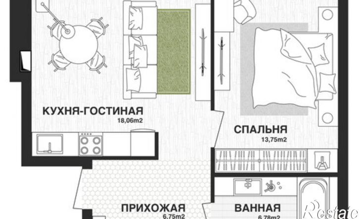 1-комн квартира в новом доме Самара, Парковый переулок