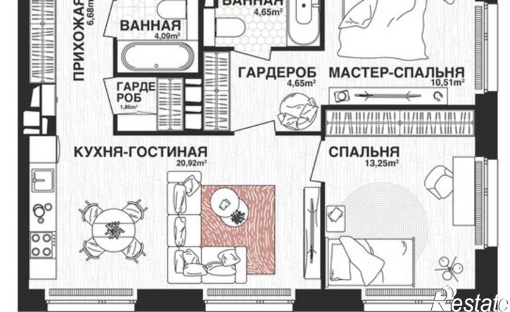 2-комн квартира в новом доме Самара, Парковый переулок
