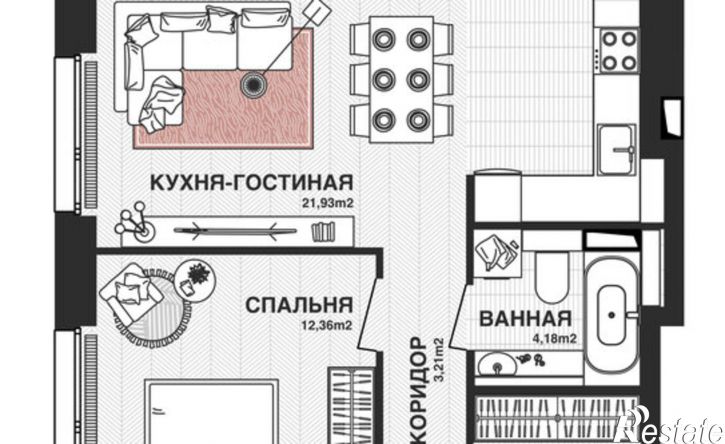 1-комн квартира в новом доме Самара, Парковый переулок