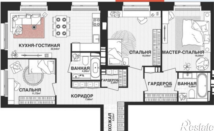 3-комн квартира в новом доме Самара, Парковый переулок