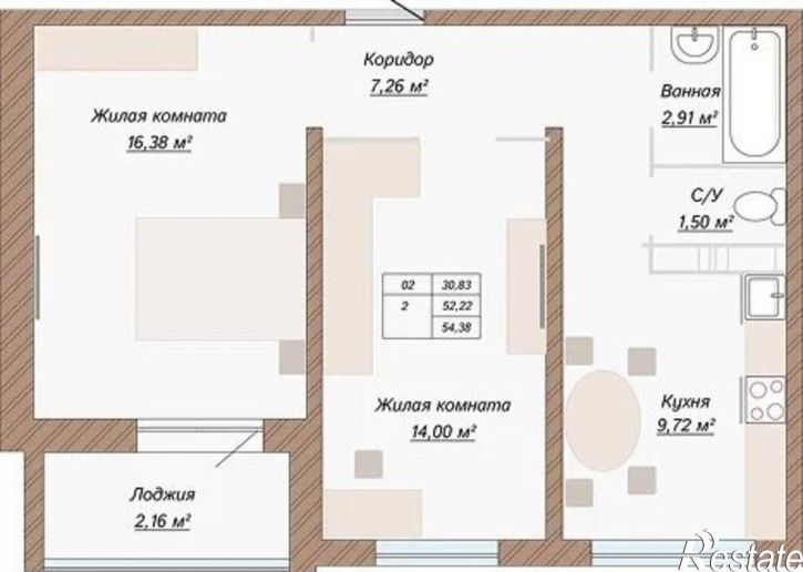 2-комн квартира Тольятти, жилой комплекс Проспект Московский