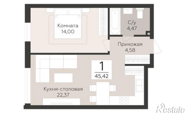 1-комн квартира в новом доме Самара, Барбошина Поляна