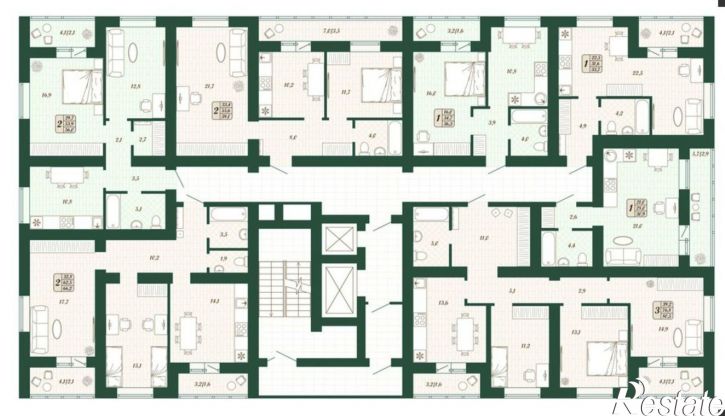 3-комн квартира в новом доме ул Антонины Зубовой, 2 1,  д. 2 1,  к. 1