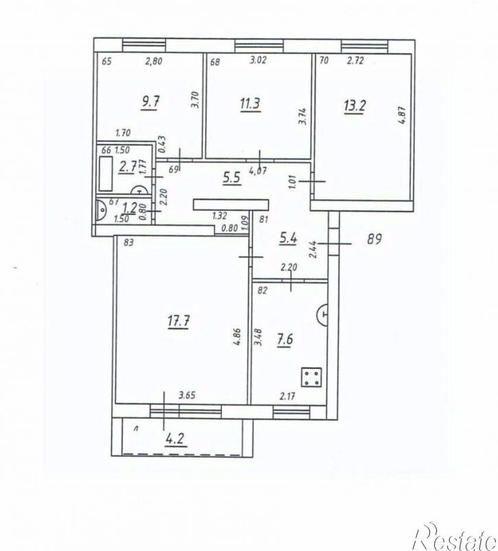 4-комн квартира улица Батайская,дом 9