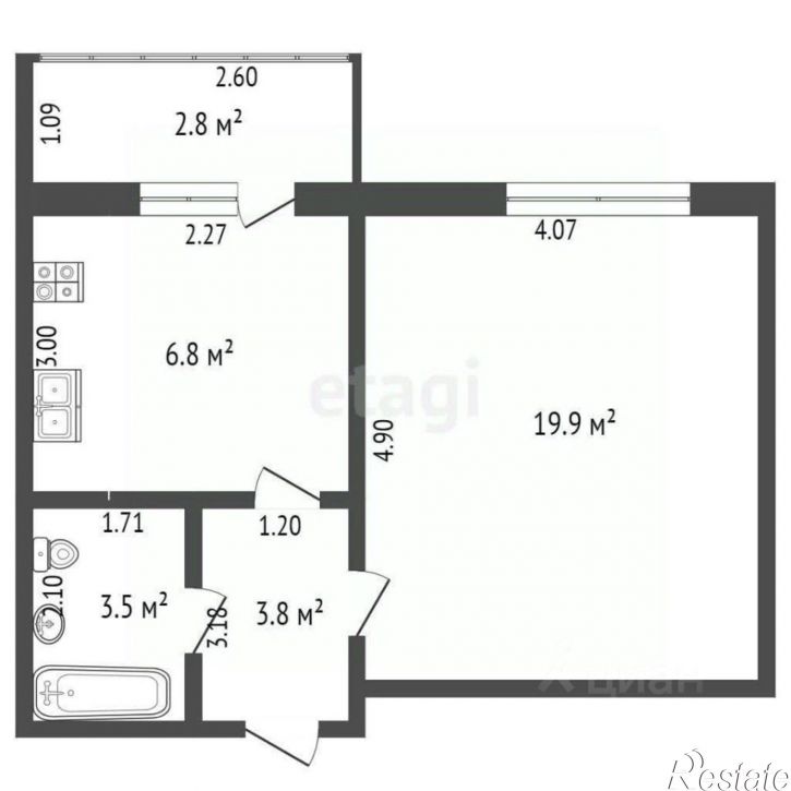 1-комн квартира ул Строителей, 15,  д. 15