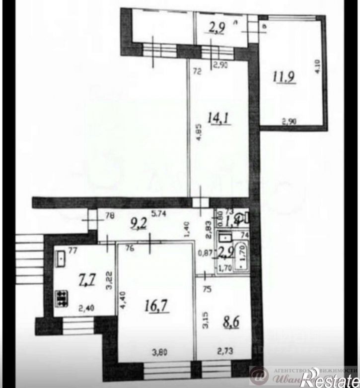 3-комн квартира улица Дыбенко,дом 122