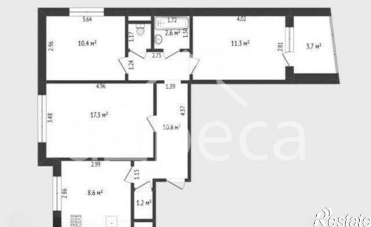 3-комн квартира Самара, Чернореченская улица, 63