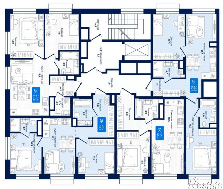 1-комн квартира в новом доме 8-я Радиальная улица, 31