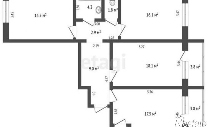 3-комн квартира Самара, Южное шоссе, 7А
