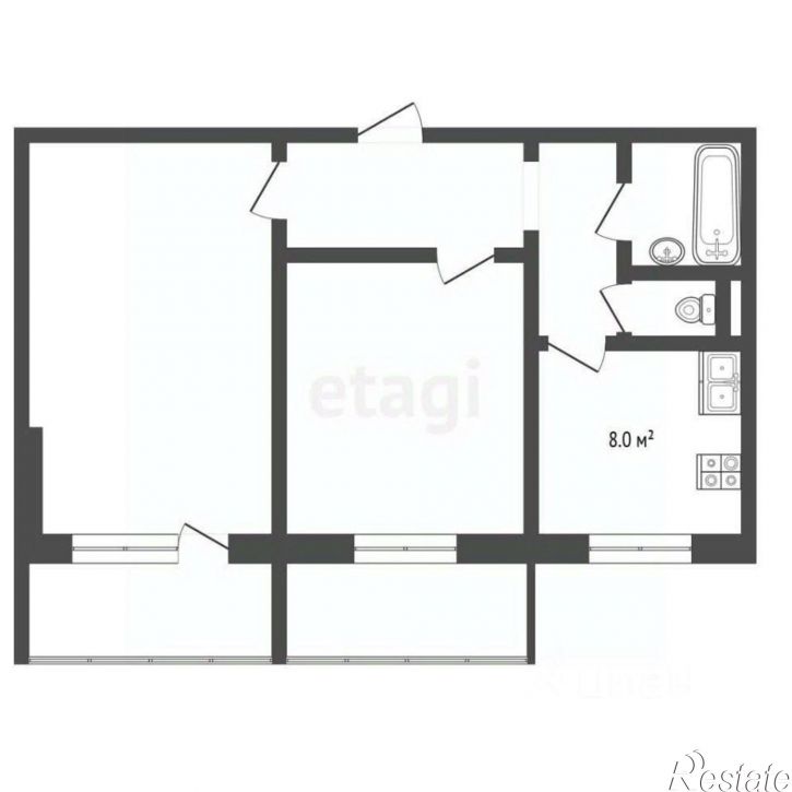 2-комн квартира