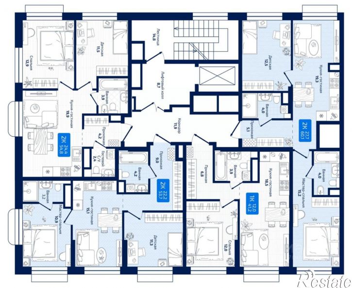 2-комн квартира в новом доме 8-я Радиальная улица, 31