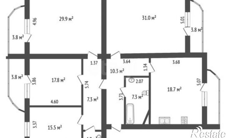 4-комн квартира Самара, Киевская улица, 15А