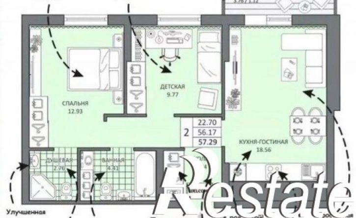 2-комн квартира улица Миронова, 31Г с2,  д. 31Г с2
