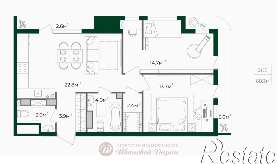 Купить квартиру за 9 162 670 рублей на Суворова улица