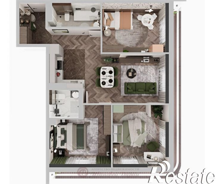 3-комн квартира в новом доме Суворова улица, 1
